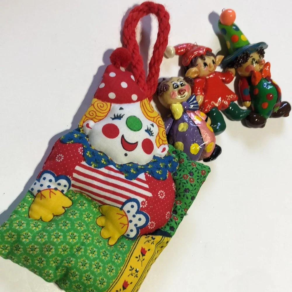 Clown Christmas ornaments 70s clown Christmas ornaments Creepy Clown